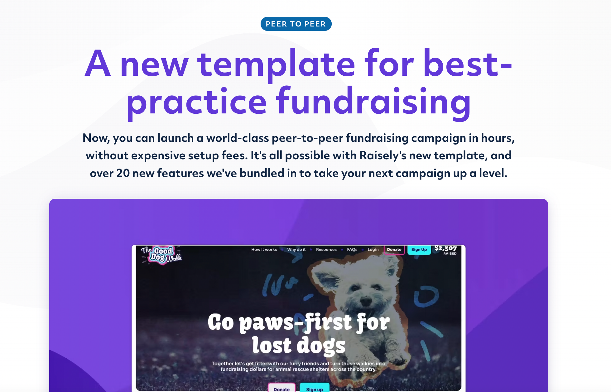 Peer-to-peer fundraising on our new template